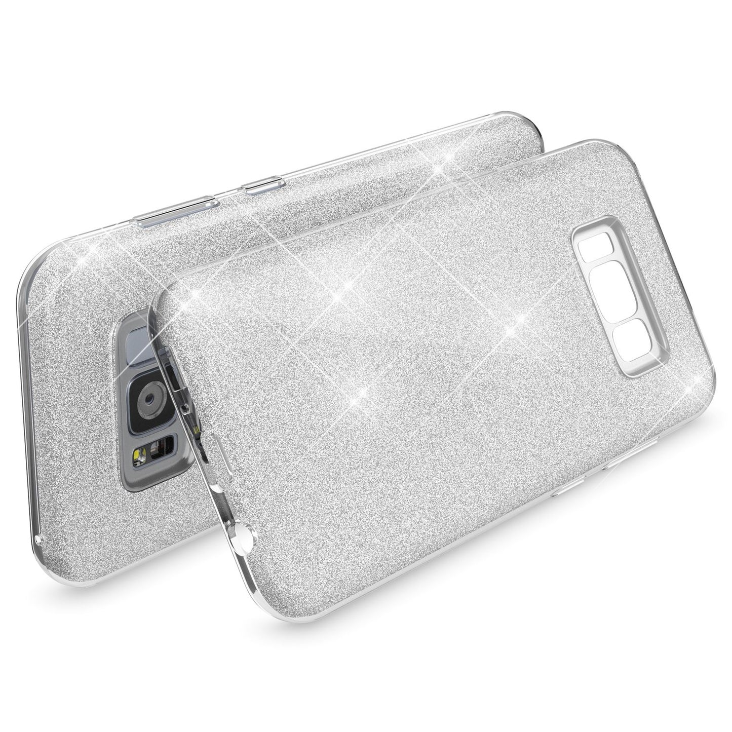 NALIA Glitzerhülle für Samsung Galaxy S8 Plus – Funkelnder Glitzer-Look & Grip – SHINEPOP (Silikon Case) – Marke aus Berlin