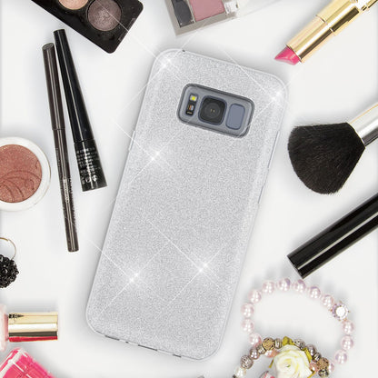 NALIA Glitzerhülle für Samsung Galaxy S8 – Funkelnder Glitzer-Look & Grip – SHINEPOP (Silikon Case) – Marke aus Berlin