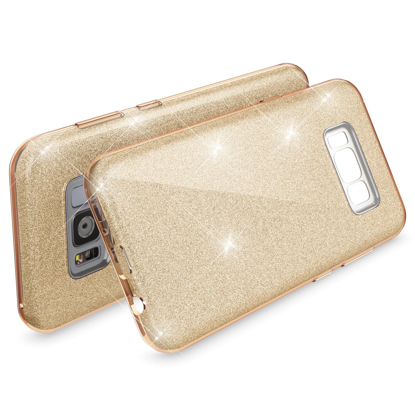 NALIA Glitzerhülle für Samsung Galaxy S8 Plus – Funkelnder Glitzer-Look & Grip – SHINEPOP (Silikon Case) – Marke aus Berlin