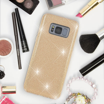 NALIA Glitzerhülle für Samsung Galaxy S8 Plus – Funkelnder Glitzer-Look & Grip – SHINEPOP (Silikon Case) – Marke aus Berlin