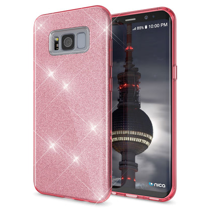 NALIA Glitzerhülle für Samsung Galaxy S8 Plus – Funkelnder Glitzer-Look & Grip – SHINEPOP (Silikon Case) – Marke aus Berlin