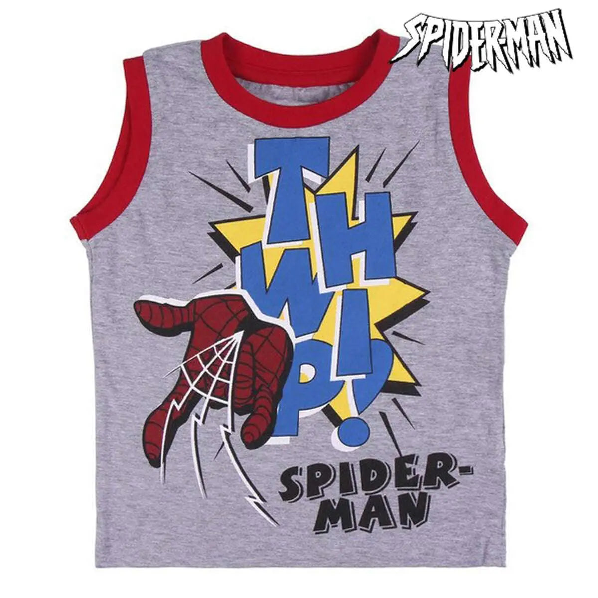 Graues sleeveless tanktop mit rotem rand und spider-man hand grafik für kinder schlafanzug