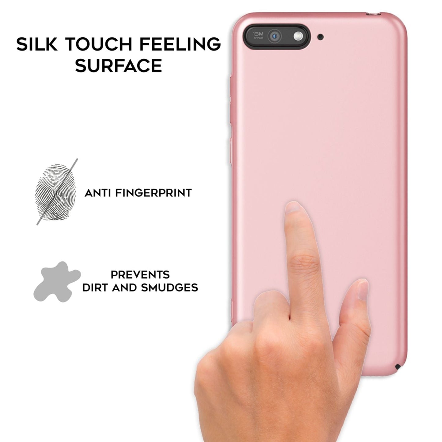 NALIA Ultra Slim Hardcase für Huawei Y6 (2018) – Anti-Fingerabdruck & 0.5mm Dünn – PUREFIT (Matt & Leicht) – Marke aus Berlin