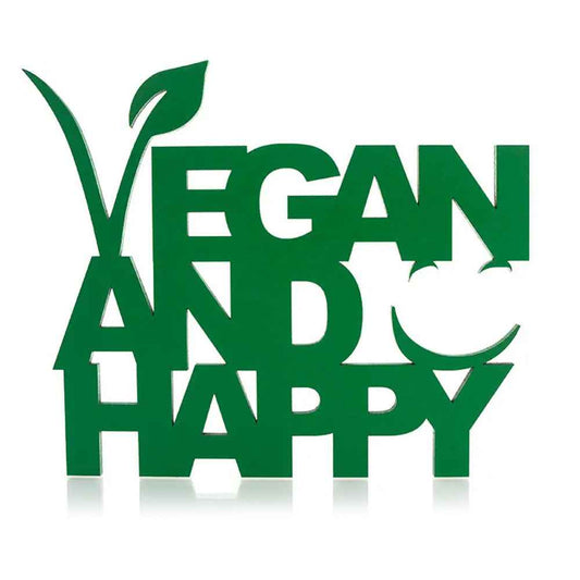 Vegan and Happy Deko Schriftzug