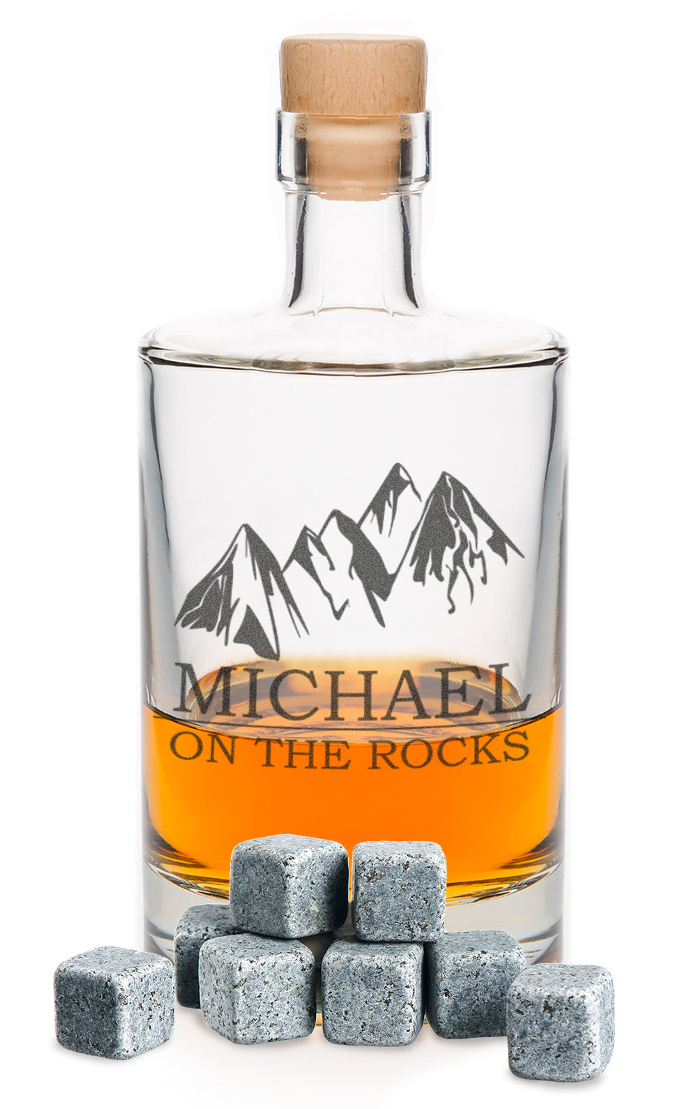 Leonardo Whiskygläser mit Gravur - "On the Rocks" im Set mit 0,5l Karaffe