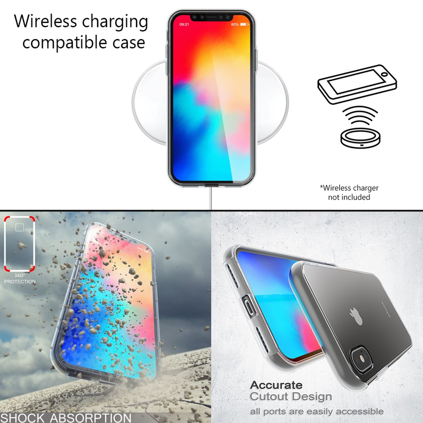 NALIA 360° Hülle für iPhone X / XS – Vorne & Hinten Schutz – 360GUARD (Full-Body Case) – Marke aus Berlin
