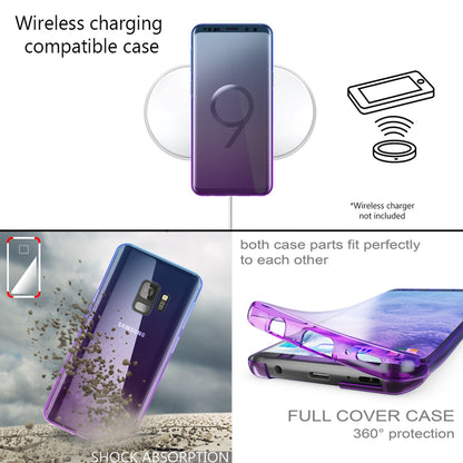 NALIA 360 Grad Hülle kompatibel mit Samsung Galaxy S9, Full Cover vorne & hinten Rundum Doppel-Schutz, Dünnes Ganzkörper Case Silikon Etui, Transparenter Displayschutz & Rückseite