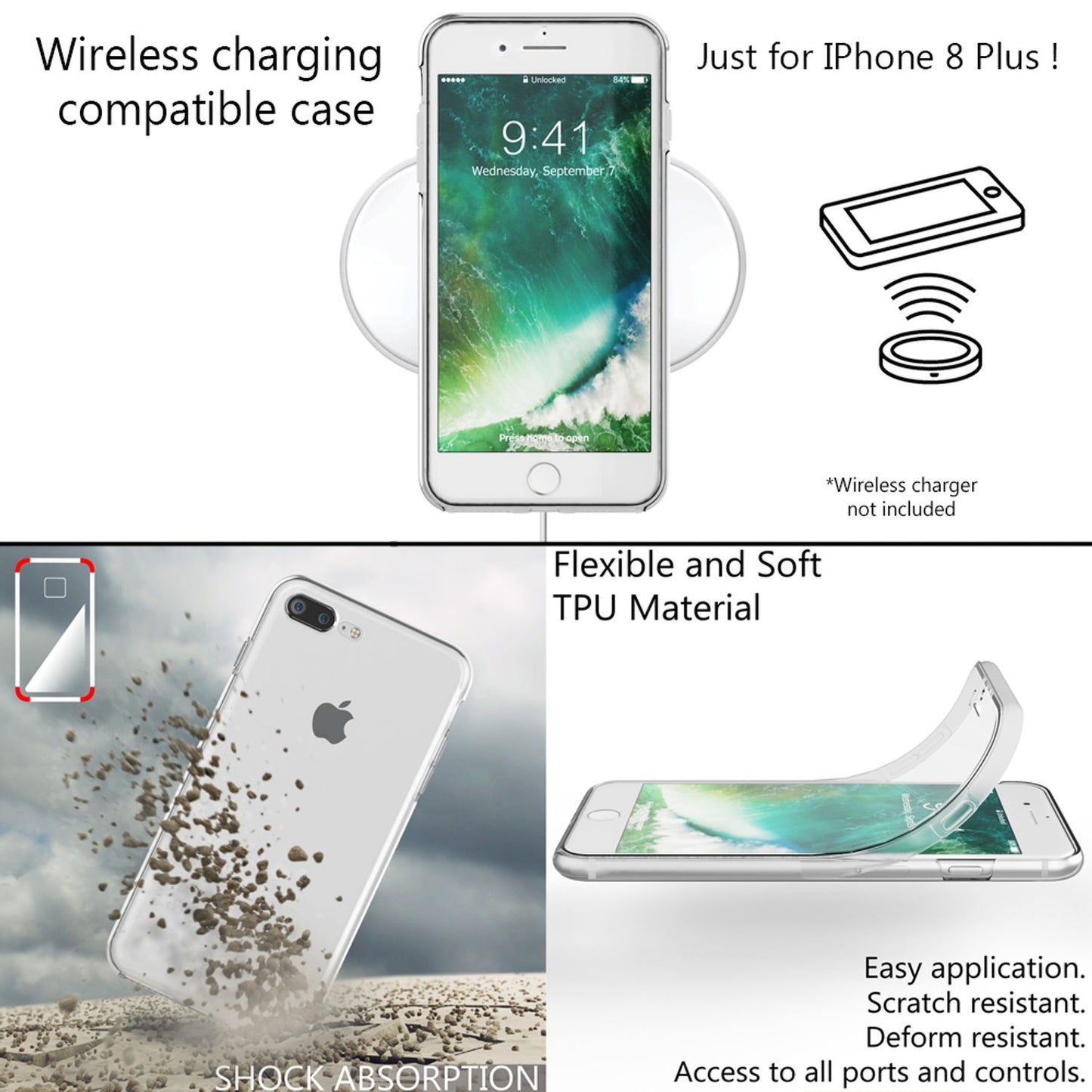 NALIA 360° Hülle für iPhone 7 Plus / 8 Plus – Vorne & Hinten Schutz – 360GUARD (Full-Body Case) – Marke aus Berlin