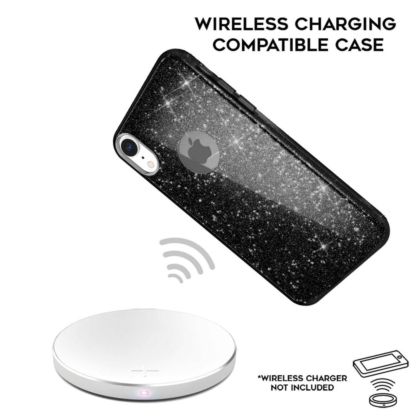 NALIA Glitzerhülle für iPhone XR – Funkelnder Glitzer-Look & Grip – SHINEPOP (Silikon Case) – Marke aus Berlin