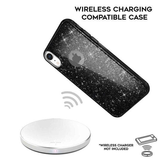 NALIA Glitzerhülle für iPhone XR – Funkelnder Glitzer-Look & Grip – SHINEPOP (Silikon Case) – Marke aus Berlin