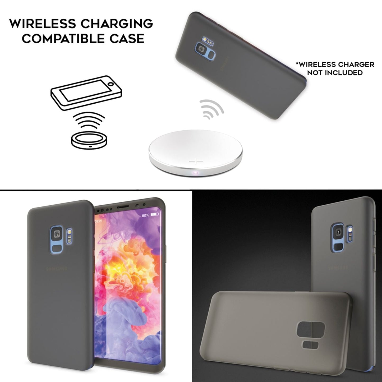 NALIA 360 Grad Hülle kompatibel mit Samsung Galaxy S9, Full Cover Handyhülle mit Schutzglas Doppel-Schutz, Dünnes Case Silikon Etui, Transparenter Displayschutz & Rückseite
